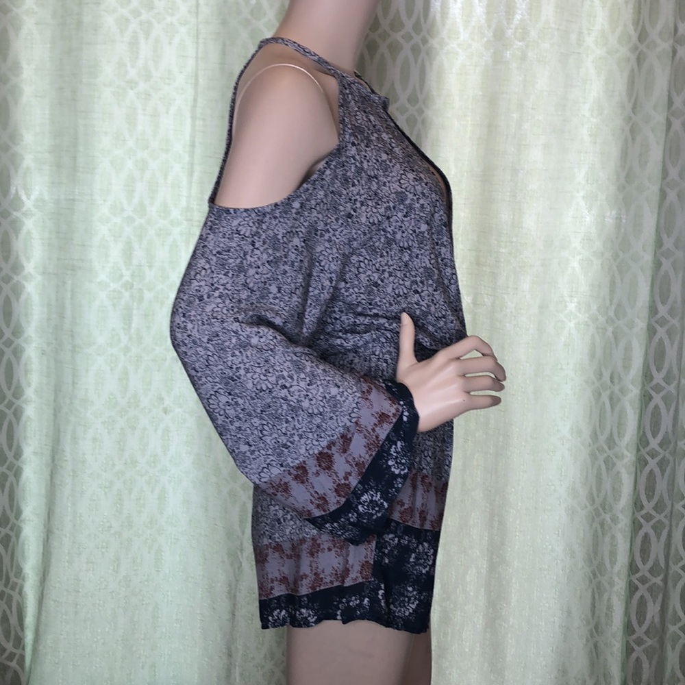 Navy multi print Boho Style romper - Picture 9 of 10